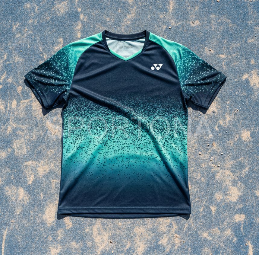 Yonex Unisex Quick Dry Active Wear Green and Navy Jersey T Shirt