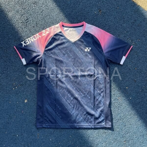 Yonex Unisex Quick Dry Active Wear Pink and Navy Jersey T Shirt