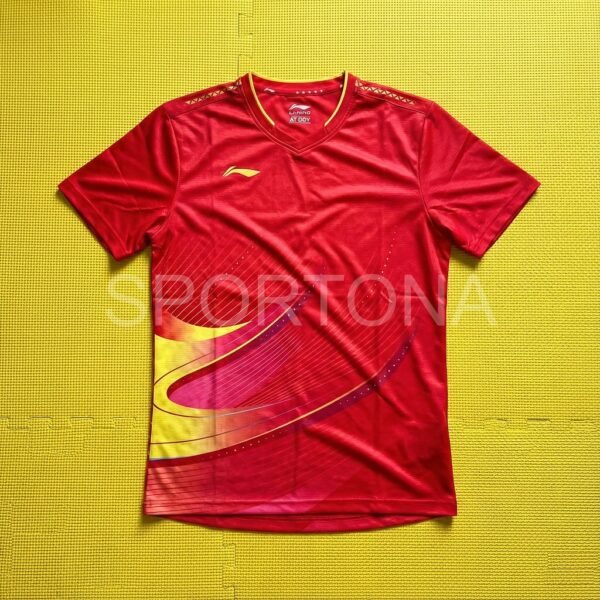 Li-Ning Unisex Quick Dry Active Wear Red and Yellow Fire Jersey T Shirt